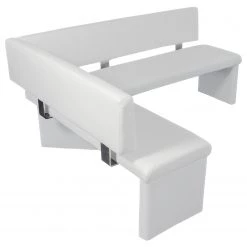 Loftscape Banc d’angle Talcott - Imitation cuir - Chrome - Blanc - Largeur : 194 cm - Angle à gauche (vu de face) -Bancs Soldes Boutique 1000232825 201204 14064300165 DETAILS P000000001000232825