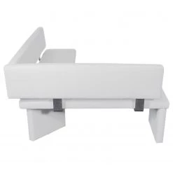 Loftscape Banc d’angle Talcott - Imitation cuir - Chrome - Blanc - Largeur : 194 cm - Angle à gauche (vu de face) -Bancs Soldes Boutique 1000232825 201204 14064400167 DETAILS P000000001000232825