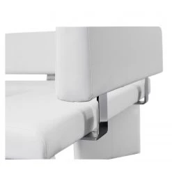 Loftscape Banc d’angle Talcott - Imitation cuir - Chrome - Blanc - Largeur : 194 cm - Angle à gauche (vu de face) -Bancs Soldes Boutique 1000232825 201204 14064400168 DETAILS P000000001000232825