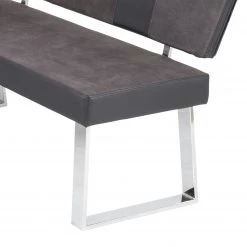 Loftscape Banc d’angle Mile - Cuir synthétique & Microfibre / Acier - Gris vintage / Chrome -Bancs Soldes Boutique 1000233992 210108 13125100422 DETAILS P000000001000233992