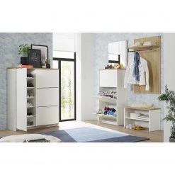 Norrwood Banc d’entrée Dondas - Blanc / Imitation chêne noueux -Bancs Soldes Boutique 1000240758 210202 13452300031 MOOD DETAILS P000000001000240758 mood