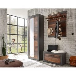 Red Living Banc d’entrée Buzan - Imitation bois recyclé / Anthracite -Bancs Soldes Boutique 1000250946 210225 13112500003 MOOD DETAILS P000000001000250946 mood