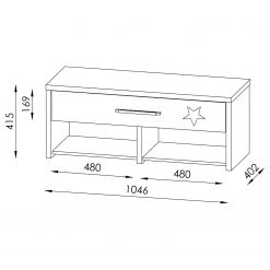 Maja Möbel Banc d’entrée Check - Imitation chêne de Riviera -Bancs Soldes Boutique 1000257657 210413 14082400057 SKETCH DETAILS P000000001000257657 sketch