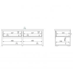 Maja Möbel Banc d’entrée Check - Imitation chêne de Riviera -Bancs Soldes Boutique 1000257657 210413 14082800058 SKETCH DETAILS P000000001000257657 sketch