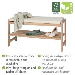 WENKO Banc d’entrée Acina - Acacia massif - Acacia / Blanc -Bancs Soldes Boutique 1000260940 210423 13334800116 DETAILS P000000001000260940