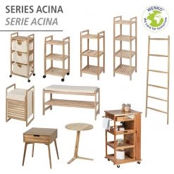 WENKO Banc d’entrée Acina - Acacia massif - Acacia / Blanc -Bancs Soldes Boutique 1000260940 210423 13335000117 DETAILS P000000001000260940