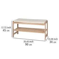 WENKO Banc d’entrée Acina - Acacia massif - Acacia / Blanc -Bancs Soldes Boutique 1000260940 210423 13335100118 SKETCH DETAILS P000000001000260940 sketch