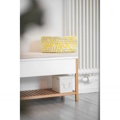 WENKO Banc d’entrée Finja II - Bambou massif - Bambou / Blanc -Bancs Soldes Boutique 1000260953 210423 13361300206 DETAILS P000000001000260953