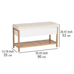 WENKO Banc d’entrée Finja II - Bambou massif - Bambou / Blanc -Bancs Soldes Boutique 1000260953 210423 13361500207 SKETCH DETAILS P000000001000260953 sketch