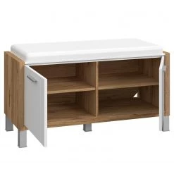 Norrwood Banc d’entrée Boyd - Blanc / Imitation chêne -Bancs Soldes Boutique 1000270226 210609 06154300102 DETAILS P000000001000270226