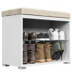 Posseik Banc range-chaussures Elite I - Blanc / Beige 12 Posseik Banc range-chaussures Elite I - Blanc / Beige -Bancs Soldes Boutique 1000272826 210614 14302500400 DETAILS P000000001000272826