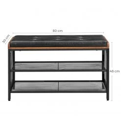 Red Living Banc d’entrée Buxhall - Imitation cuir / Métal - Noir / Marron -Bancs Soldes Boutique 1000283979 210813 06355800272 SKETCH DETAILS P000000001000283979 sketch