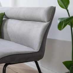 Fredriks Banc Altoona - Tissage à plat / Métal - Gris foncé et gris clair / Noir mat -Bancs Soldes Boutique 1000285153 220819 030 DETAILS P000000001000285153