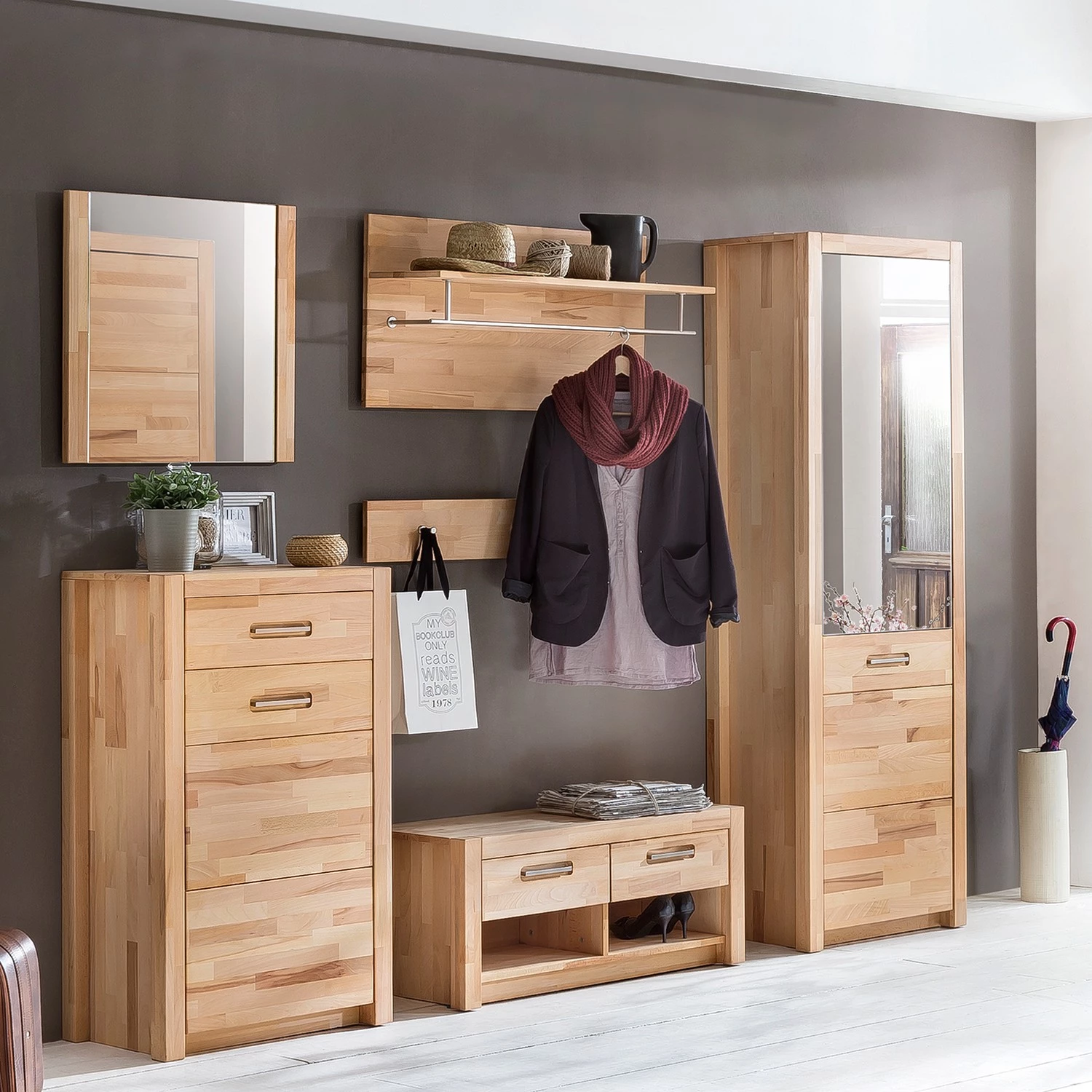 Ars Natura Banc de vestibule Majona - Duramen de hêtre 4 Ars Natura Banc de vestibule Majona - Duramen de hêtre – Image 2