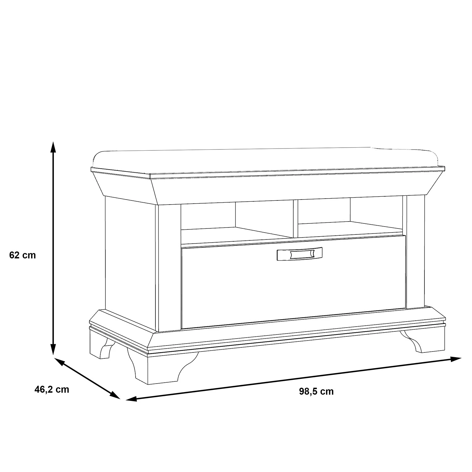 Ridgevalley Banc d’entrée Kimbark - Blanc crème / Imitation pin blanc 8 Ridgevalley Banc d’entrée Kimbark - Blanc crème / Imitation pin blanc – Image 6