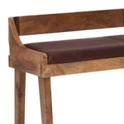 Red Living Banc d’entrée Swisttal - Cuir véritable / Manguier massif - Marron / Manguier -Bancs Soldes Boutique 1000296389 210929 06333100291 DETAILS P000000001000296389