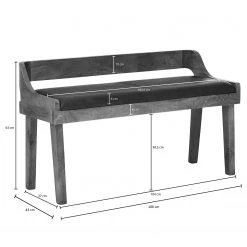 Red Living Banc d’entrée Swisttal - Cuir véritable / Manguier massif - Marron / Manguier -Bancs Soldes Boutique 1000296389 210929 06333100732 SKETCH DETAILS P000000001000296389 sketch