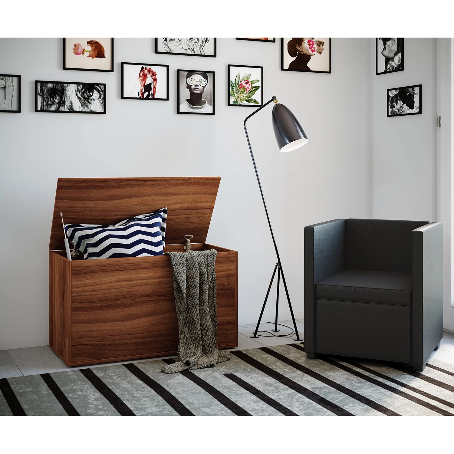 VCM Banc d’entrée Bendola - Imitation noyer 4 VCM Banc d’entrée Bendola - Imitation noyer – Image 2