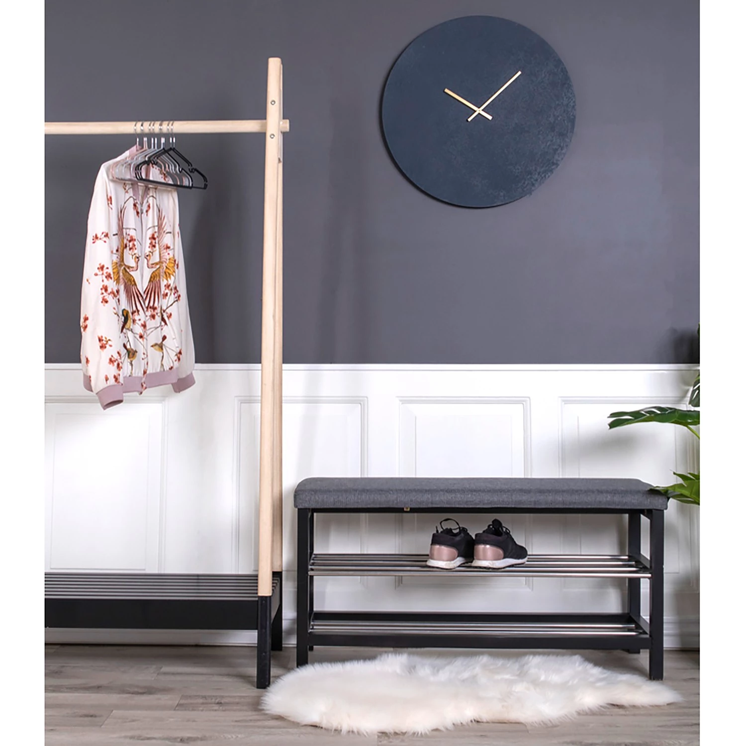 Loftscape Banc d’entrée Paco - Peuplier massif / Métal - Noir / Argenté 5 Loftscape Banc d’entrée Paco - Peuplier massif / Métal - Noir / Argenté – Image 3