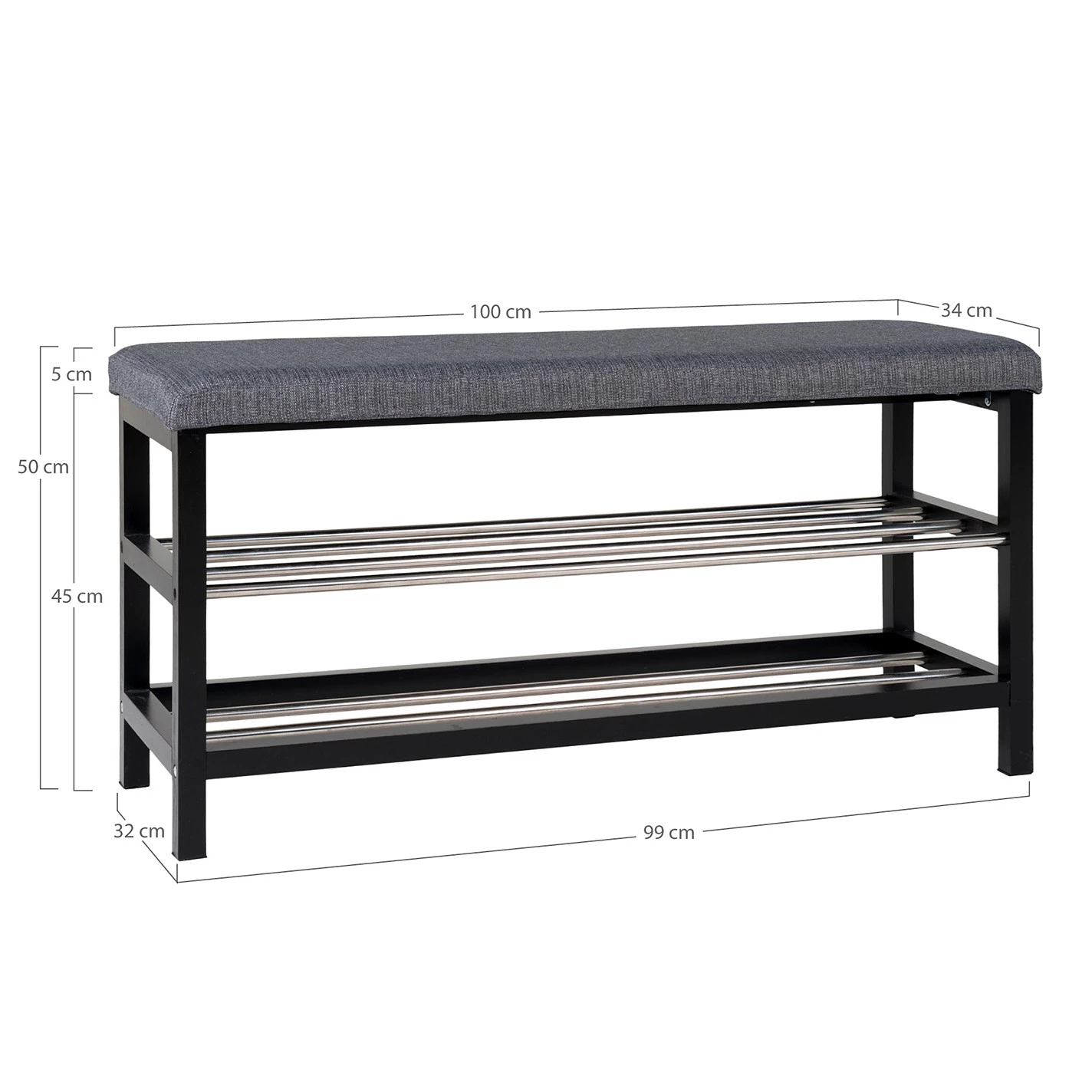 Loftscape Banc d’entrée Paco - Peuplier massif / Métal - Noir / Argenté 12 Loftscape Banc d’entrée Paco - Peuplier massif / Métal - Noir / Argenté – Image 10