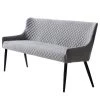Red Living Banquette Elbi II - Velours / Fer - Gris clair / Noir -Bancs Soldes Boutique 1000303593 211117 16473700023 IMAGE P000000001000303593