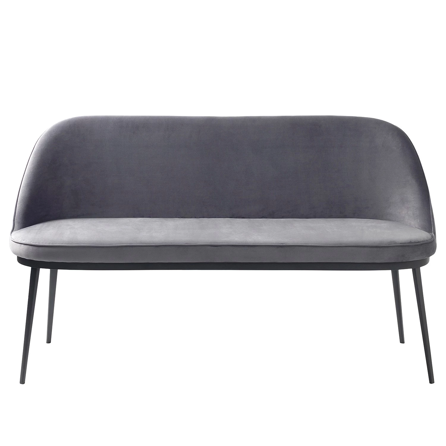 Red Living Banquette Cheia II - Velours / Fer - Gris / Noir 5 Red Living Banquette Cheia II - Velours / Fer - Gris / Noir – Image 3