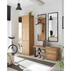 Red Living Banc d’entrée Marcoola - Placage en bois véritable / Métal - Chêne à nœuds / Noir -Bancs Soldes Boutique 1000319464 220427 020 MOOD DETAILS P000000001000319464 mood