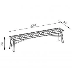 Loftscape Banc Negrete - Partiellement en chêne massif - Chêne -Bancs Soldes Boutique 1000319605 220128 1300280000500 SKETCH DETAILS P000000001000319605 sketch