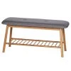 WENKO Banc d’entrée Bahari - Tissu / Bambou massif - Gris / Bambou -Bancs Soldes Boutique 1000345601 220412 010 IMAGE P000000001000345601