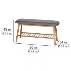 WENKO Banc d’entrée Bahari - Tissu / Bambou massif - Gris / Bambou -Bancs Soldes Boutique 1000345601 220412 500 SKETCH DETAILS P000000001000345601 sketch