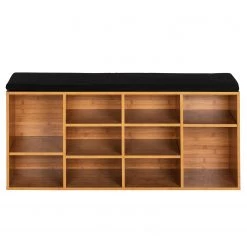 WENKO Banc d’entrée Loft - Imitation bambou / Gris -Bancs Soldes Boutique 1000345608 220412 030 DETAILS P000000001000345608