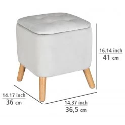 WENKO Tabouret d’entrée Ferrara - Tissu / Chêne massif - Gris clair / Chêne -Bancs Soldes Boutique 1000345610 220412 500 SKETCH DETAILS P000000001000345610 sketch