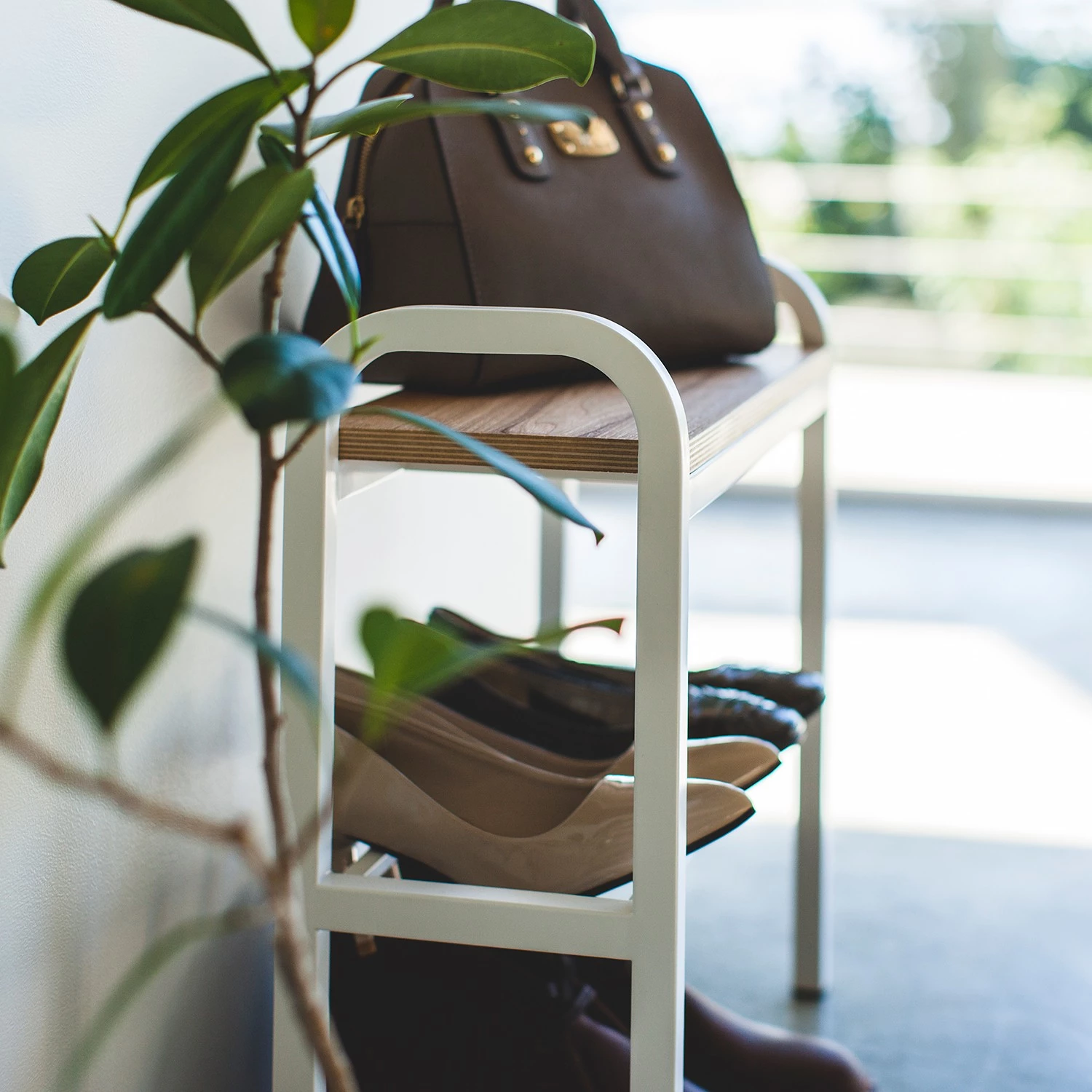 Yamazaki Banc range-chaussures Tower - Métal - Blanc 6 Yamazaki Banc range-chaussures Tower - Métal - Blanc – Image 4