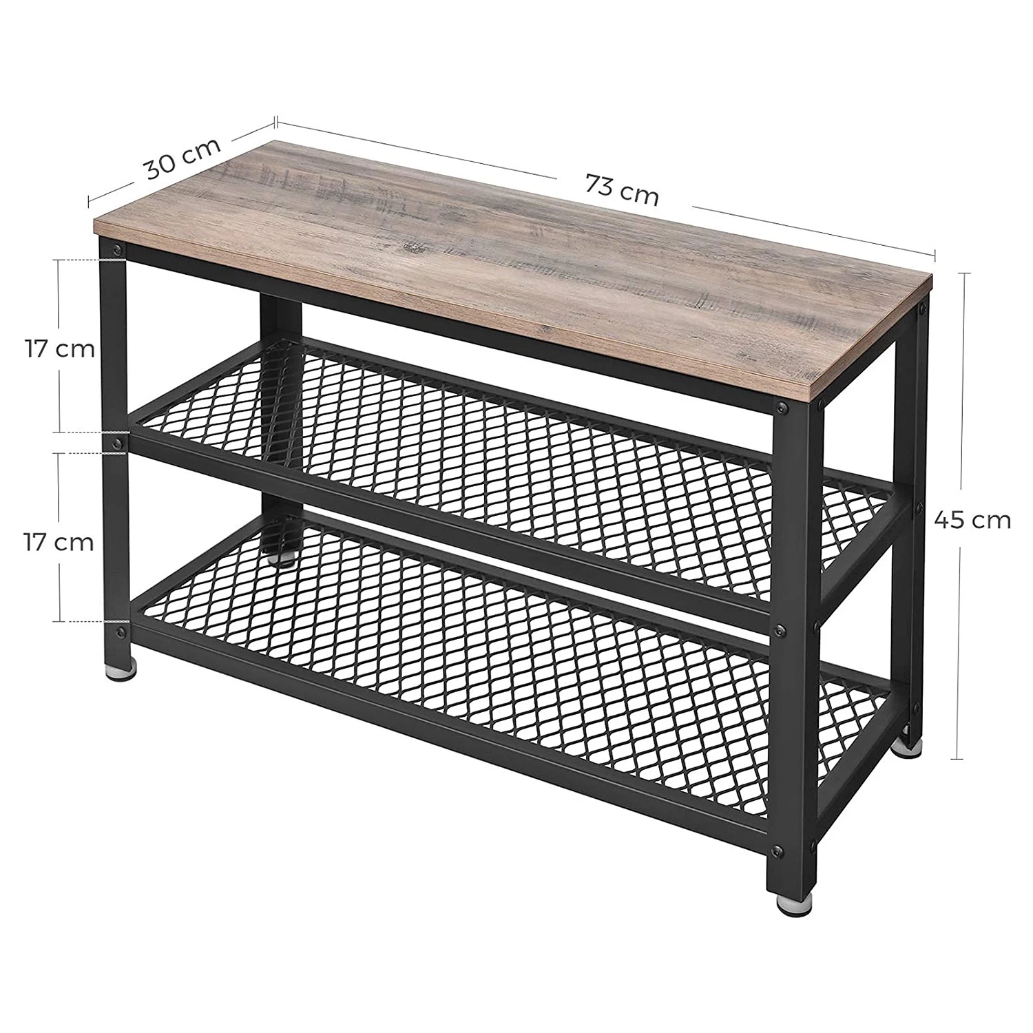 Red Living Banc d’entrée Montevallo - Imitation pin gris / Noir 11 Red Living Banc d’entrée Montevallo - Imitation pin gris / Noir – Image 9