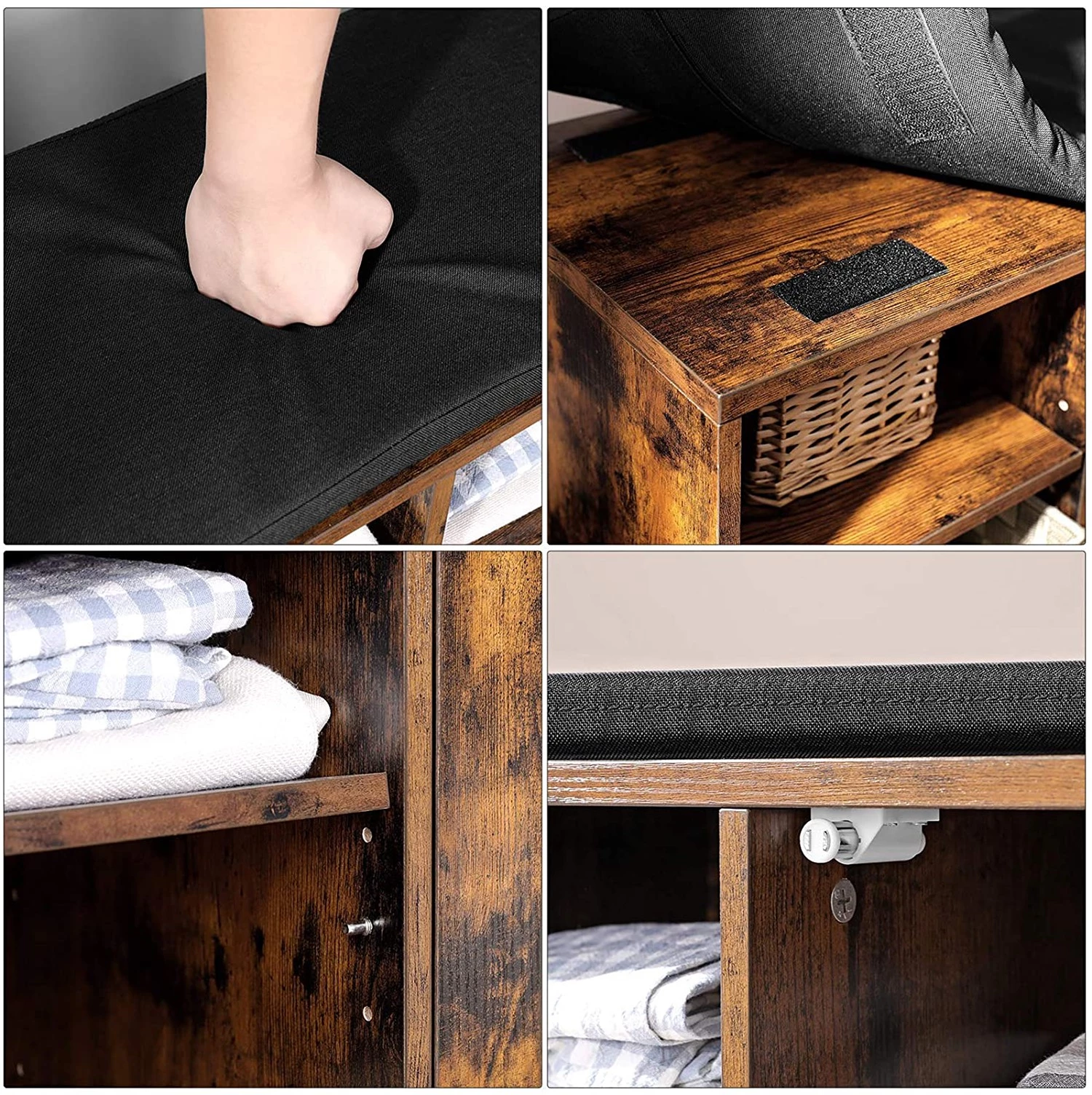 Red Living Banc d’entrée Bronzeville - Anthracite / Marron 10 Red Living Banc d’entrée Bronzeville - Anthracite / Marron – Image 8