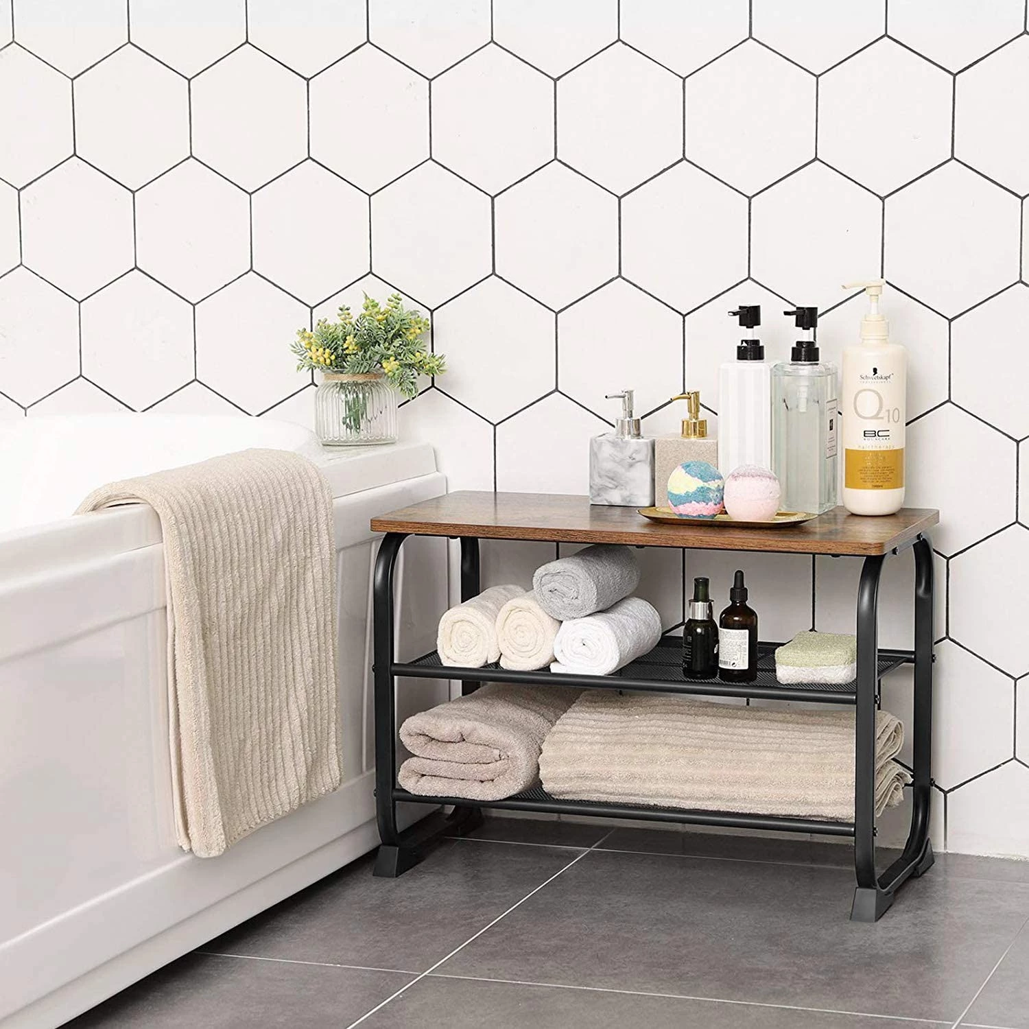 Red Living Banc d’entrée Buxhall II - Marron / Noir 5 Red Living Banc d’entrée Buxhall II - Marron / Noir – Image 3