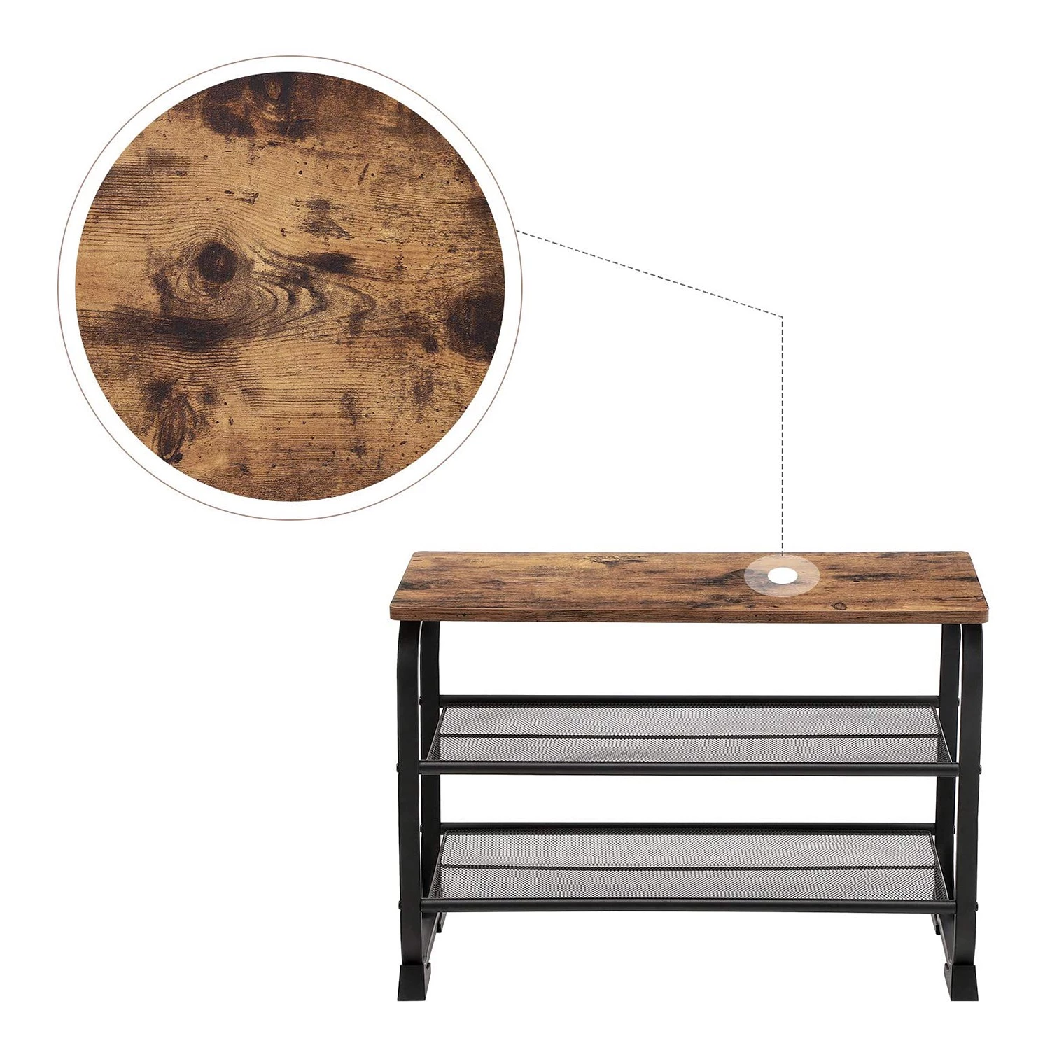 Red Living Banc d’entrée Buxhall II - Marron / Noir 7 Red Living Banc d’entrée Buxhall II - Marron / Noir – Image 5