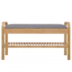 Norrwood Banc d’entrée Safari IV - Lin / Bambou massif - Gris / Bambou -Bancs Soldes Boutique 1000355280 220603 030 DETAILS P000000001000355280