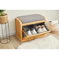 Norrwood Banc d’entrée Safari II - Lin / Bambou massif - Gris / Bambou -Bancs Soldes Boutique 1000355284 220603 021 MOOD DETAILS P000000001000355284 mood