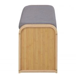 Norrwood Banc d’entrée Safari II - Lin / Bambou massif - Gris / Bambou -Bancs Soldes Boutique 1000355284 220603 031 DETAILS P000000001000355284