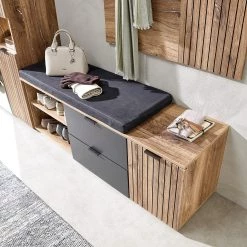 Loftscape Banc d’entrée Rouze II - Imitation chêne rustique argenté / Gris mat -Bancs Soldes Boutique 1000357960 220624 020 MOOD DETAILS P000000001000357960 mood