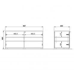 Germania Banc d’entrée Genova - Verre - Gris argenté / Graphite -Bancs Soldes Boutique 1000363561 220705 500 SKETCH DETAILS P000000001000363561 sketch