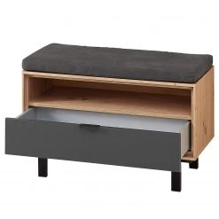 Fashion For Home Banc d’entrée Leox - Graphite / Imitation chêne artisan -Bancs Soldes Boutique 1000364255 220719 040 DETAILS P000000001000364255