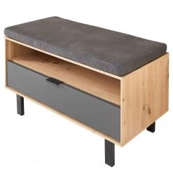 Fashion For Home Banc d’entrée Leox - Graphite / Imitation chêne artisan -Bancs Soldes Boutique 1000364255 220719 045 DETAILS P000000001000364255