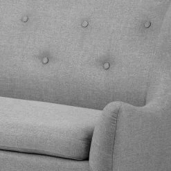 Mørteens Banquette Kamma (2 places) - Tissu / Chêne massif - Gris / Chêne -Bancs Soldes Boutique diningsofa kamma 2 sitzer webstoff eiche massiv hellgrau eiche 4851940