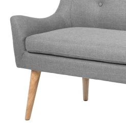 Mørteens Banquette Kamma (2 places) - Tissu / Chêne massif - Gris / Chêne -Bancs Soldes Boutique diningsofa kamma 2 sitzer webstoff eiche massiv hellgrau eiche 4851944
