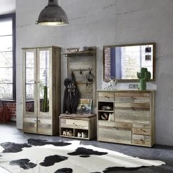 Red Living Banc de vestibule Tapara I (avec coussin - Marron / Gris -Bancs Soldes Boutique garderoben set tapara i 5 teilig braun grau 4383112