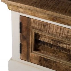 Maison Belfort Banc de vestibule Newhaven - Manguier partiellement massif - Manguier / Blanc -Bancs Soldes Boutique garderobenbank newhaven mango teilmassiv mango weiss 5042628