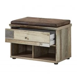 Red Living Banc de vestibule Tapara I (avec coussin - Marron / Gris -Bancs Soldes Boutique garderobenbank tapara i braun grau 4383556