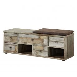 Red Living Banc de vestibule Tapara II (avec coussi - Marron / Gris